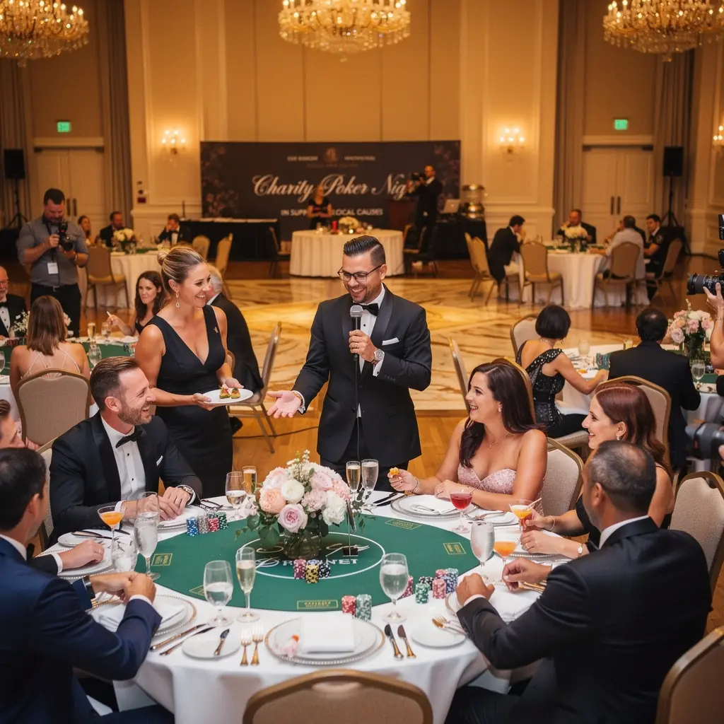 Zuschauer beobachten ein spannendes Pokerspiel in einem Casino.