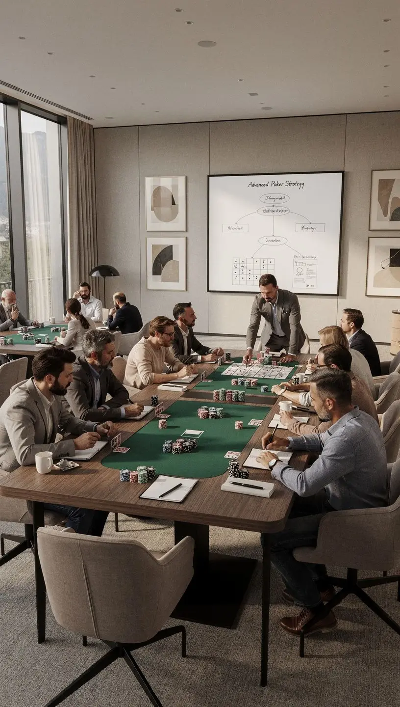 Zuschauer beobachten ein spannendes Pokerspiel in einem Casino.