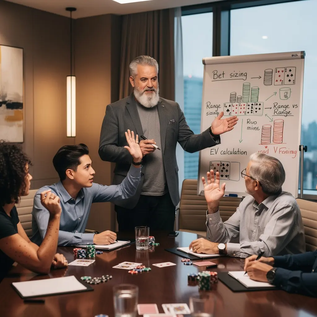 Zuschauer beobachten ein spannendes Pokerspiel in einem Casino.